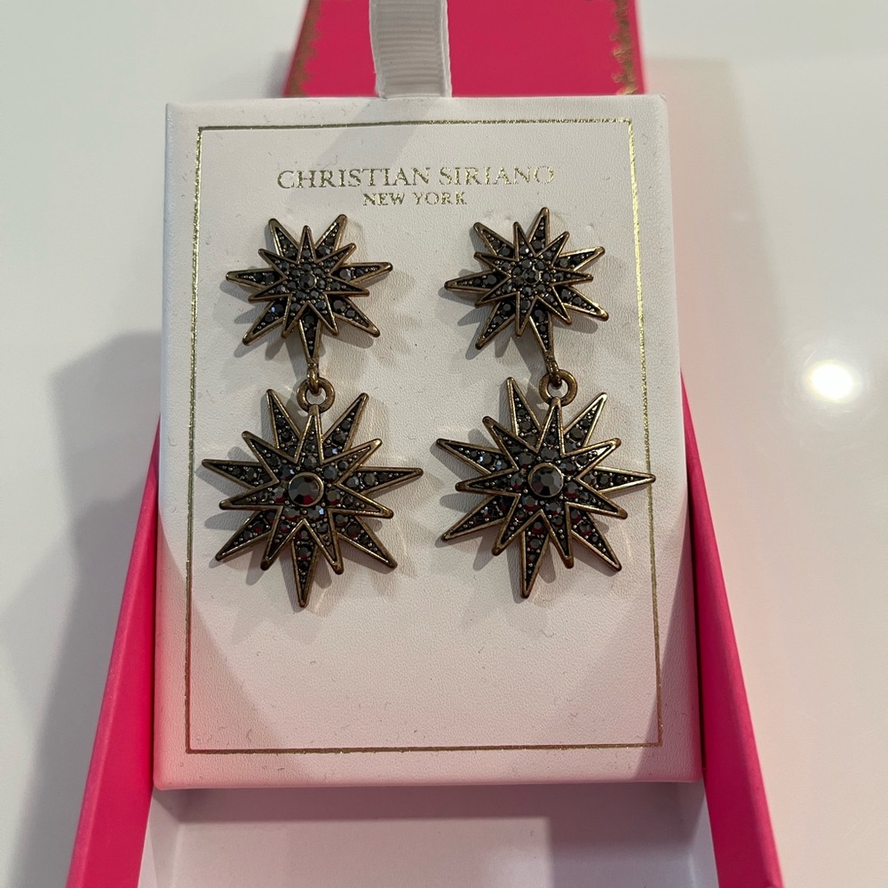 Christian Siriano Gold Starburst Earrings